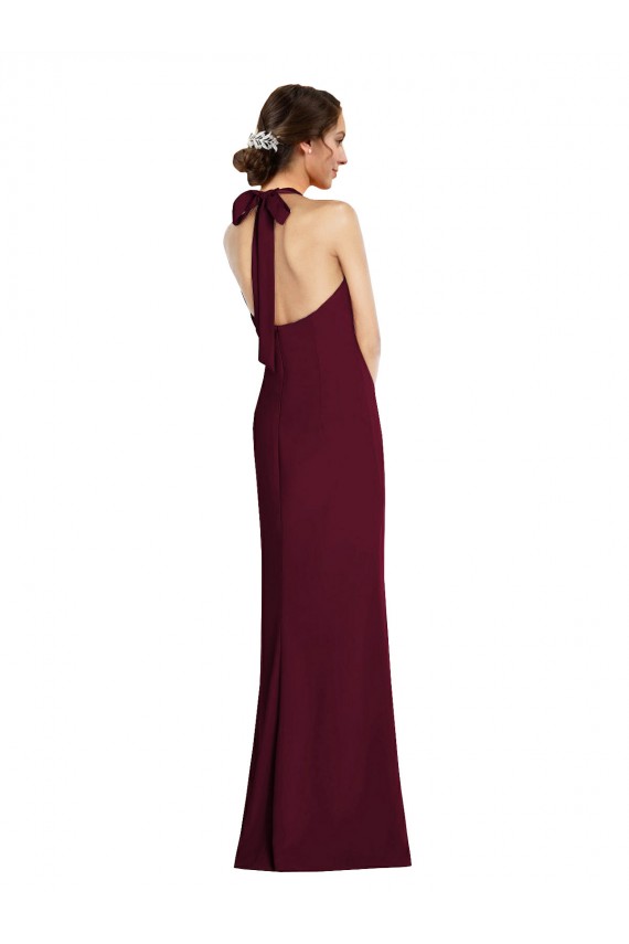 Long Burgundy Gold Sleeveless Trumpet Open Back Semi Formal Evening Dress / Prom Dress / Bridesmaid Dress Birmingham