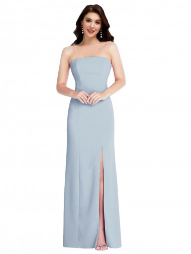 Long Light Sky Blue Sleeveless A-Line Low Back Formal Evening Gown / Prom Dress / Bridesmaid Dress Birmingham