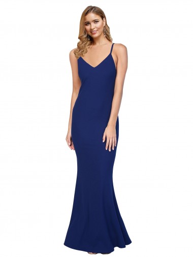 Long Royal Blue Sleeveless Sheath Open Back Formal Evening Gown / Prom Dress / Bridesmaid Dress Birmingham