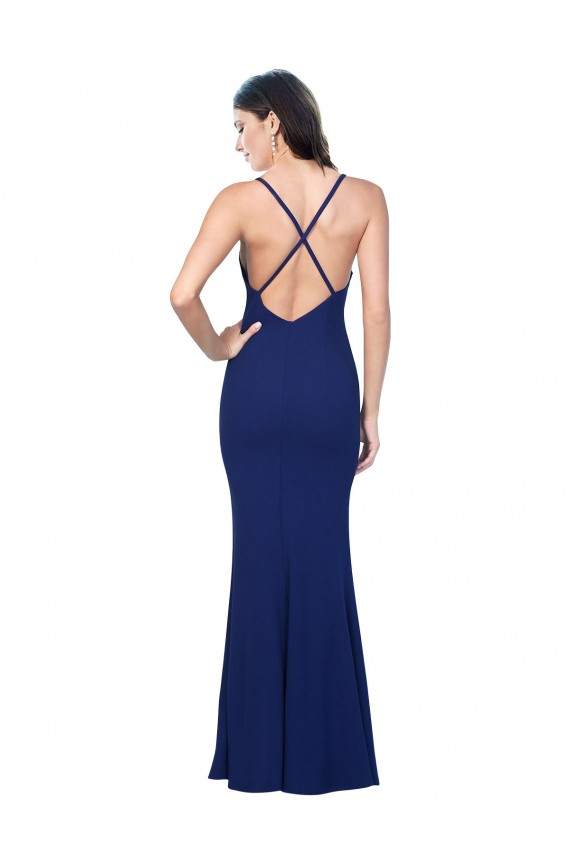 Long Royal Blue Sleeveless Sheath Open Back Formal Evening Gown / Prom Dress / Bridesmaid Dress Birmingham