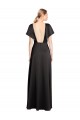 Long Black Cap Sleeves A-Line Open Back Bridesmaid Dress / Evening Dress Birmingham