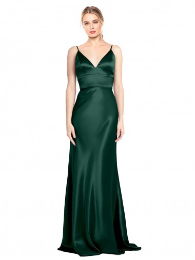 Long Hunter Sleeveless Sheath V-Back Formal Evening Gown / Prom Dress / Bridesmaid Dress Birmingham