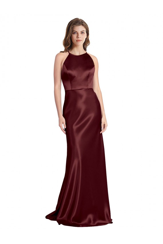 Long Burgundy Gold Sleeveless A-Line Formal Evening Gown / Prom Dress / Bridesmaid Dress Birmingham