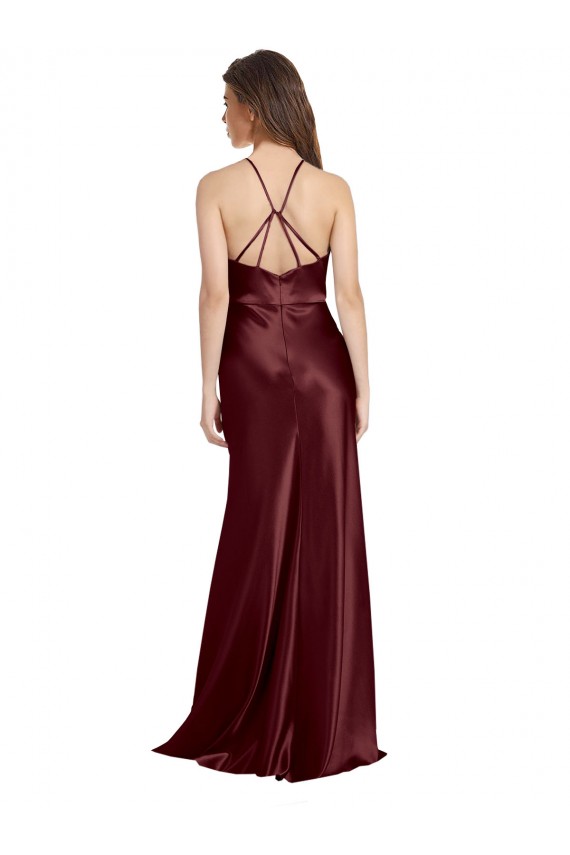 Long Burgundy Gold Sleeveless A-Line Formal Evening Gown / Prom Dress / Bridesmaid Dress Birmingham