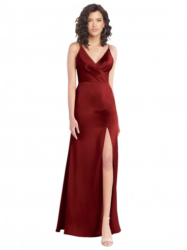 Long Burgundy Sleeveless A-Line V-Back Formal Dress / Bridesmaid Dress Birmingham