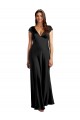 Long Black Cap Sleeves A-Line Keyhole Back Formal Evening Gown / Prom Dress / Bridesmaid Dress Birmingham