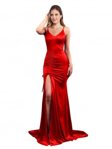 Long Red Sleeveless Mermaid Low Back Evening Dress / Bridesmaid Dress Birmingham