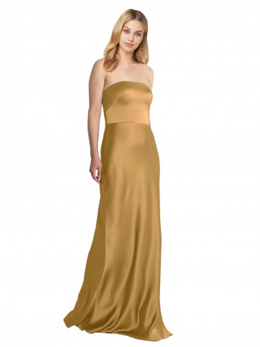 Long Gold Sleeveless A-Line Formal Evening Gown / Prom Dress / Bridesmaid Dress Birmingham