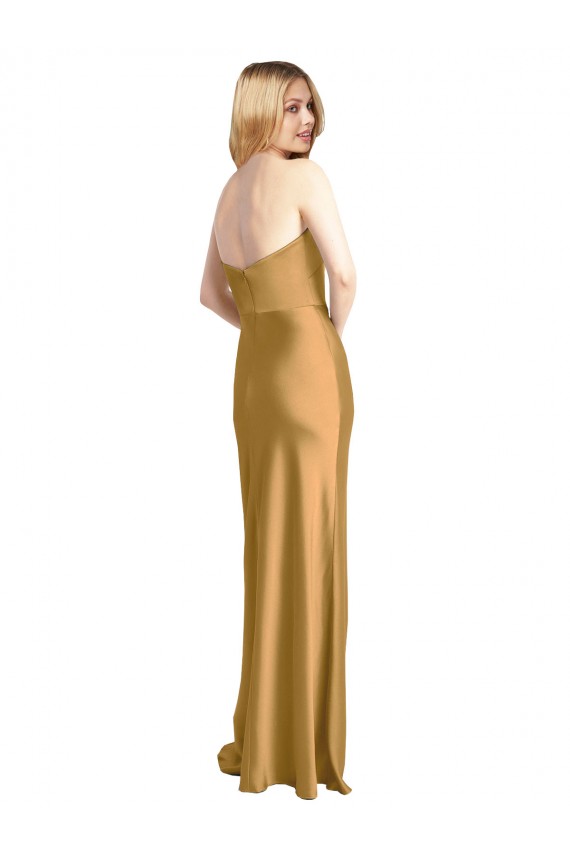 Long Gold Sleeveless A-Line Formal Evening Gown / Prom Dress / Bridesmaid Dress Birmingham