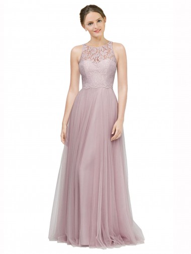 Long Light Lilac Sleeveless A-Line Bridesmaid Dress Birmingham