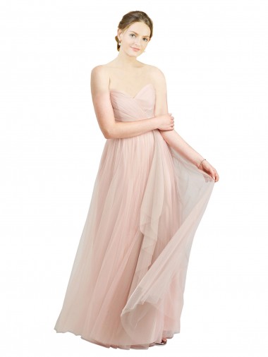 Long Pink Sleeveless A-Line Tulle Bridesmaid Dress / Evening Dress Birmingham