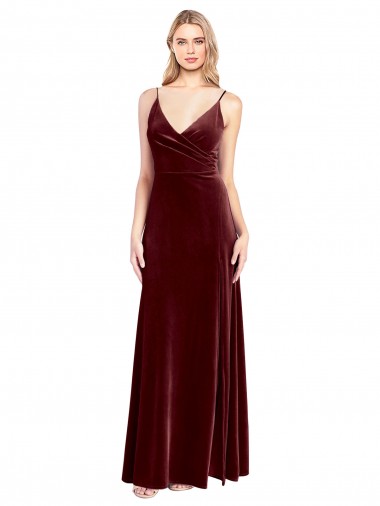 Long Burgundy Sleeveless A-Line V-Back Black Tie Prom Dress / Bridesmaid Dress Birmingham