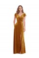 Long Gold Cap Sleeves Sheath Formal Evening Gown / Prom Dress / Bridesmaid Dress Birmingham