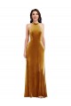 Long Gold Sleeveless Trumpet Keyhole Back Semi Formal Evening Dress / Prom Dress / Bridesmaid Dress Birmingham