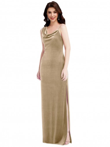 Long Champagne Sleeveless Sheath Black Tie Evening Gown / Prom Dress / Bridesmaid Dress Birmingham