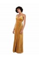 Long Gold Sleeveless Column V-Back Black Tie Evening Gown / Prom Dress / Bridesmaid Dress Birmingham