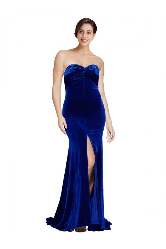 Sweep Train Royal Blue Sleeveless Mermaid Low Back Formal Evening Gown / Prom Dress / Bridesmaid Dress Birmingham