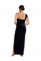 Long Dark Navy Sleeveless Sheath Low Back High Side Slit Formal Evening Gown / Prom Dress / Bridesmaid Dress Birmingham